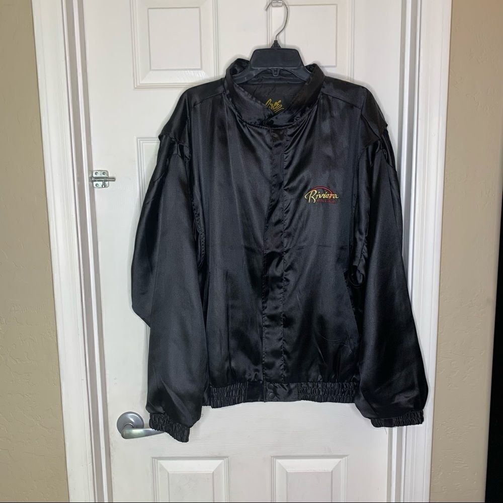 Vintage Rivera Casino Embroidered Satin Bomber XL